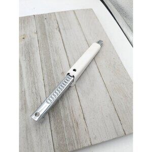 Vintage Lid Jar Opener White Handle Gadget Tool Utensil Adjustable 8"